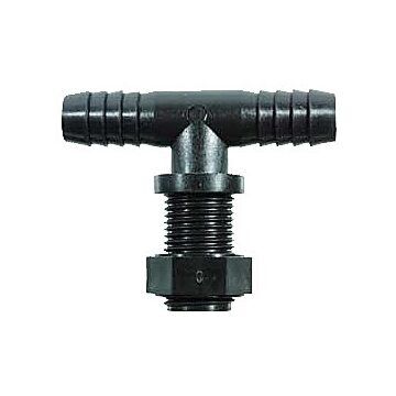 Poly Threaded Nozzle Body Tee with Hose Barbs