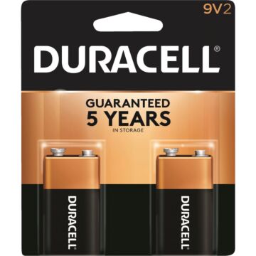 Duracell CopperTop 9V Alkaline Battery (2-Pack)