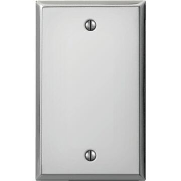 Amerelle 1-Gang Standard Stamped Steel Blank Wall Plate, Polished Chrome
