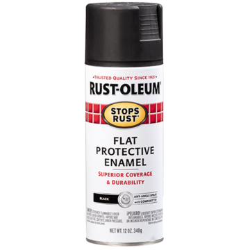 Stops Rust® Spray Paint and Rust Prevention - Protective Enamel Spray Paint - 12 oz. Spray - Flat Black