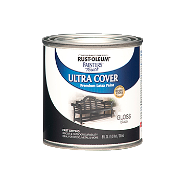 Painter's® Touch Ultra Cover - Ultra Cover Multi-Purpose Gloss Brush-On Paint - Half Pint - Gloss Black