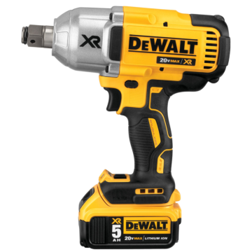 DEWALT 20V MAX* XR Cordless Impact Wrench with Hog Ring, 1/2-Inch, 5-Amp Hour
