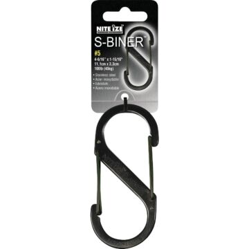 Nite Ize S-Biner Size 2 10 Lb. Capacity Black S-Clip Key Ring