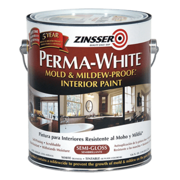 Zinsser® - PERMA-WHITE® Mold & Mildew-Proof™* Interior Paint - Gallon - Semi-Gloss Finish