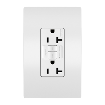 Pass & Seymour radiant® 20A Duplex Self-Test GFCI Receptacles with SafeLock® Protection, White