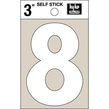 Hy-Ko Vinyl 3 In. Non-Reflective Adhesive Number Eight
