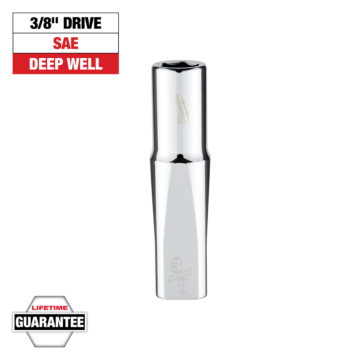Milwaukee 3/8" Drive 3/8" SAE Deep Socket with FOUR FLAT™ Sides