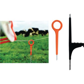 Gallagher Ring Top 33 In. Orange Electric Fence Nylon Post
