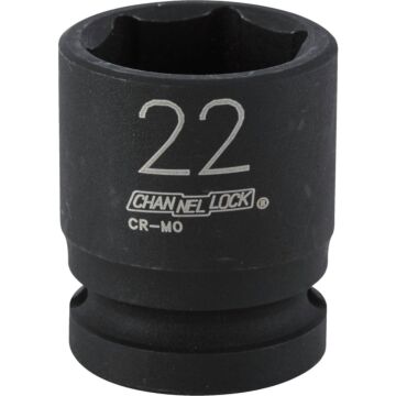 Channellock 1/2 In. Drive 22 mm 6-Point Shallow Metric Impact Socket