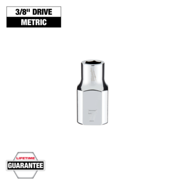 Milwaukee 3/8" Drive 7mm Metric Socket with FOUR FLAT™ Sides