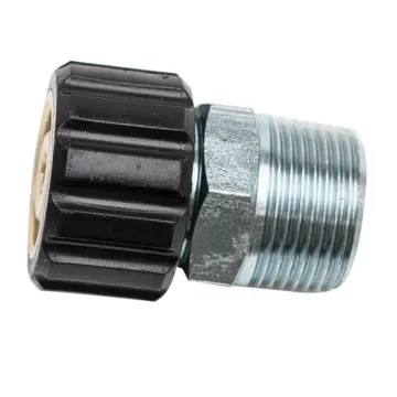 BE 1/4 in x M22 MNPT x Twist Connect Screw Type Lance Fitting Hose Adapter