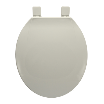 Standard Plastic Seat, White, Round Closed Front with Cover