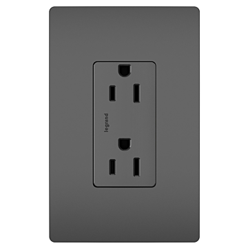 Pass & Seymour radiant® Tamper-Resistant Outlet, Black