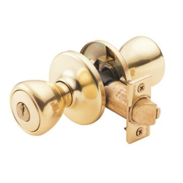 Kwikset Tylo Polished Brass Entry Door Knob 