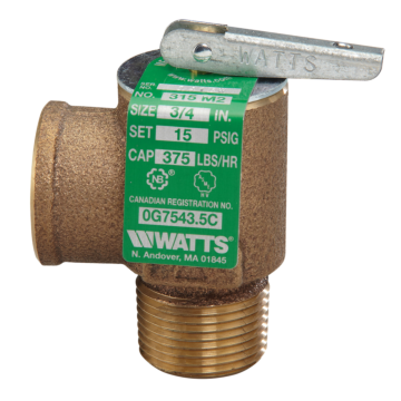 Watts 3/4 x 3/4 IN Bronze Steam Safety Relief Valve, 15 psi