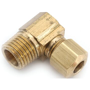 Anderson Metals 750069-0402 Tube to Pipe Elbow, 1/4 x 1/8 in, 90 deg Angle, Brass, 300 psi Pressure