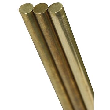 K & S 1161 Decorative Metal Rod, 3/32 in Dia, 36 in L, 260 Brass, 260 Grade