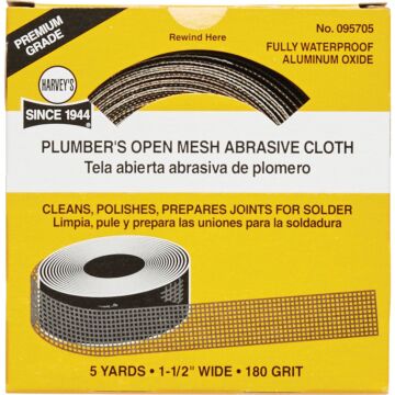 Harvey 180 Grit Plumber Open Mesh Sand Cloth - 1-1/2 in. x 6 yds