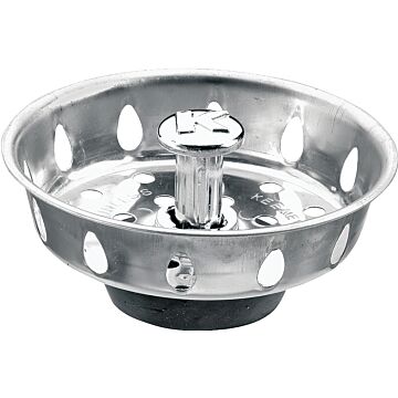 Plumb Pak PP820-25 Basket Strainer with Adjustable Post, 3.3 in Dia, Stainless Steel, For: Most Kitchen Sink Drains