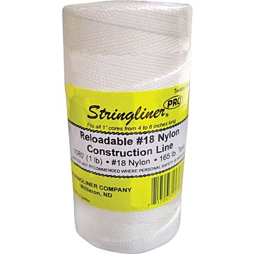 Stringliner Pro Series 35703 Construction Line, #18 Dia, 1080 ft L, 165 lb Working Load, Nylon, White