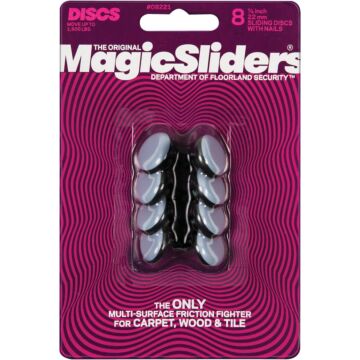 Magic Sliders 7/8 In. Round Nail on Furniture Glide,(8-Pack)