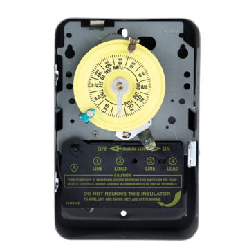 Intermatic 24-Hour Mechanical Time Switch, 120 VAC, 60Hz, DPST, Indoor Metal Enclosure, 1 Hour Interval