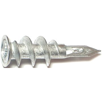 MIDWEST FASTENER 10420 Hollow Wall Anchor with Screw, #8 Thread, 1-1/4 in L, Zinc, 75 lb