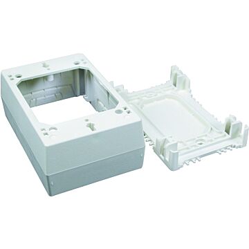 Wiremold NM NM35 Outlet Box, 0 -Knockout, Plastic, Ivory, Wall Mounting