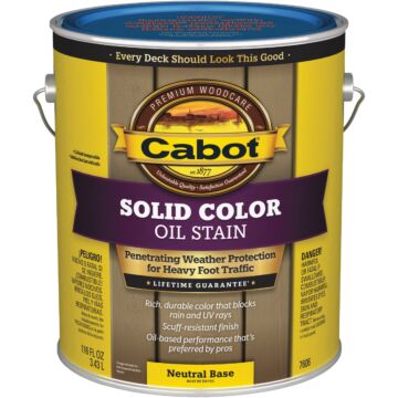 Cabot VOC Solid Color Oil Deck Stain, Neutral Base, 1 Gal.