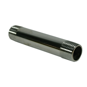 Jones Stephens 3/8" x 3" Chrome Plated Brass Pipe Nipple