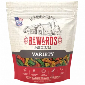 Midwestern Pet Foods WHOLESOMES™ 2100358 3 lb Bag Chicken Rewards Variety Biscuit
