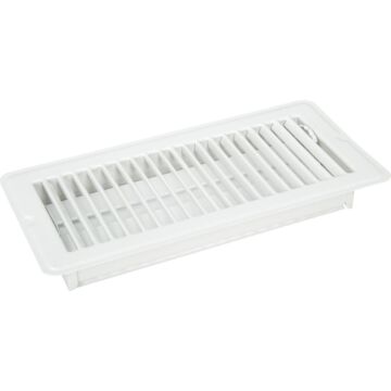 Imperial Home Impressions 4 In. x 10 In. White Steel Floor Register