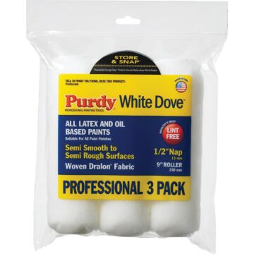 Purdy White Dove 9 In. x 1/2 In. Woven Fabric Roller Cover (3-Pack)