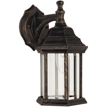 Home Impressions Antique Black w/Gold Highlights Incandescent Type A Outdoor Wall Light Fixture