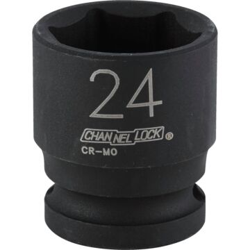 Channellock 1/2 In. Drive 24 mm 6-Point Shallow Metric Impact Socket