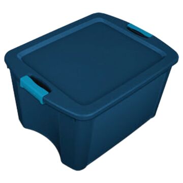 Sterilite 14467406 Carry Tote, Plastic, True Blue, 23-5/8 in L, 18-5/8 in W, 13-5/8 in H