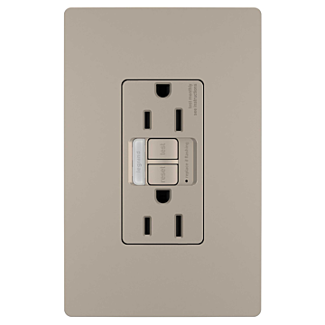 radiant® Tamper-Resistant 15A Duplex Self-Test GFCI Receptacles with SafeLock® Protection and Night Light, Nickel CC
