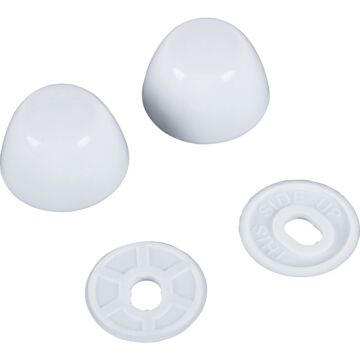 Do it Best Plastic Toilet Snap-On Bolt Caps (White - 2pk)