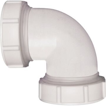 Keeney 1-1/2 In. White Polypropylene 90 Degree Elbow Coupling