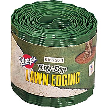 Warp's Easy-Edge LE-620-G Lawn Edging, 20 ft L, 6 in H, Plastic, Green