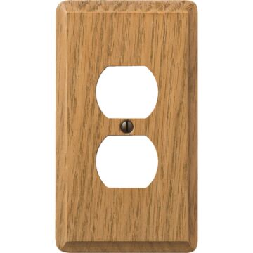 Amerelle 1-Gang Solid Oak Outlet Wall Plate (Light Oak)