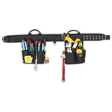 CLC Tool Works Series 5609 Tool Belt, 29 to 46 in Waist, Ballistic Polyester, Black, 20-Pocket