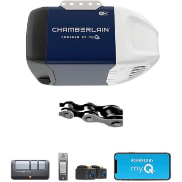 Chamberlain C2202 1/2 HP Smartphone Controlled Chain Drive Garage Door Opener