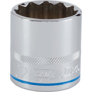 Channellock 1/2 In. Drive 32 mm 12-Point Shallow Metric Socket