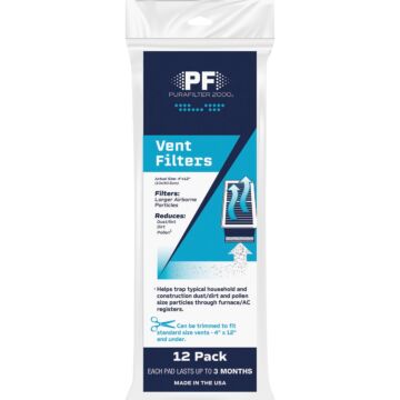 Purafilter Floor Register Trimmable Air Filter (12pk) 4 in. x 12 in