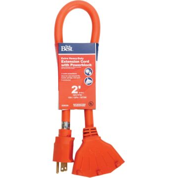 Do it Best 2 Ft. 12/3 Extension Cord with Powerblock
