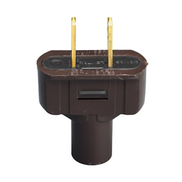 15 Amp Non-Polarized Plug, Non-Grounding, Brown