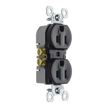 Pass & Seymour Trademaster® 15A/125V Duplex Receptacle, Black