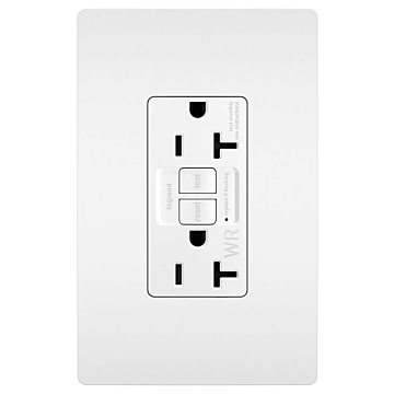 Pass & Seymour radiant® Tamper-Resistant Weather-Resistant 20A Duplex Self-Test GFCI Receptacles with SafeLock® Protection, White