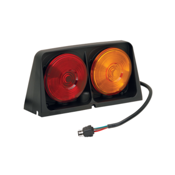 Wesbar 8261601 Red/Blank Amber/Amber, Brake Light Function Right Hand Molded Square 4 Plug Heavy-Duty Dual Ag Light